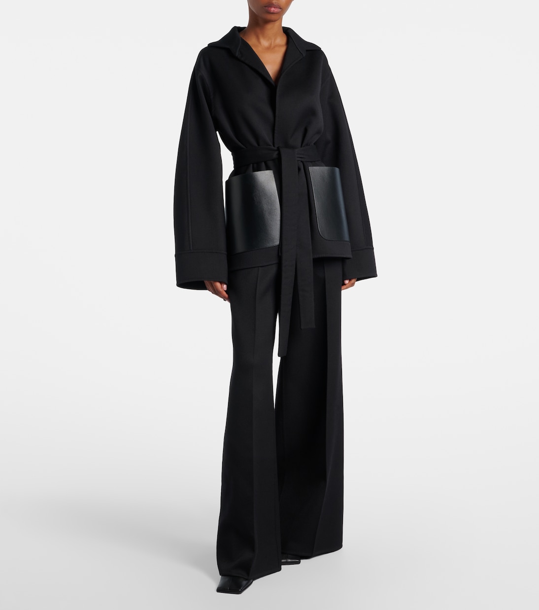 Hose aus Schurwolle mit Leder | Alaïa