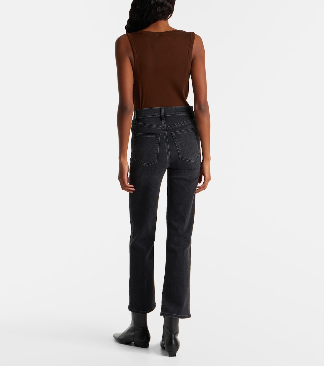 Le Sleek cropped high-rise straight jeans | Frame