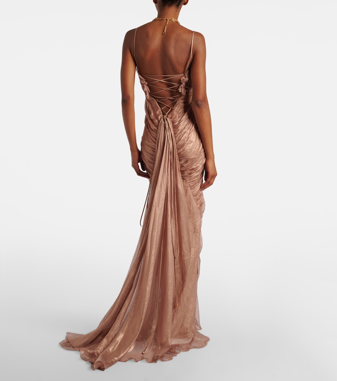 Victoria gathered silk muslin gown | Maria Lucia Hohan