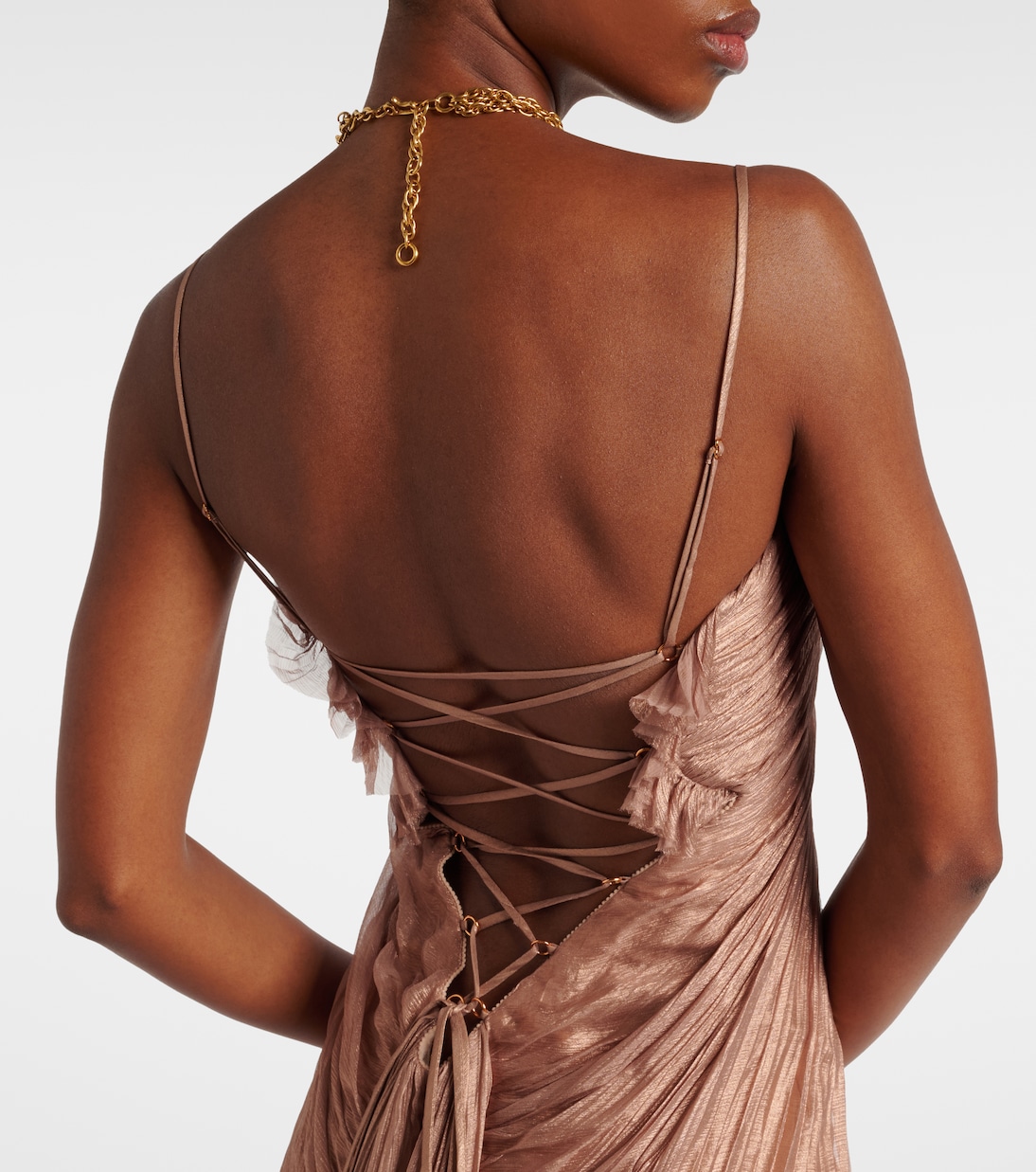 Victoria gathered silk muslin gown | Maria Lucia Hohan