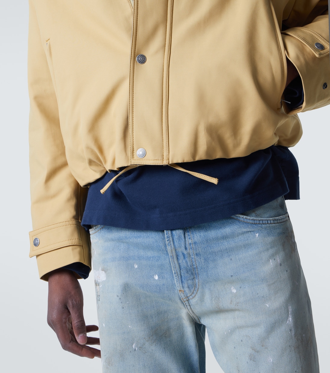 Leather-trimmed cotton satin blouson jacket | Acne Studios