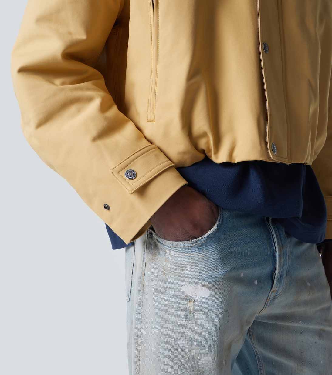 Leather-trimmed cotton satin blouson jacket | Acne Studios