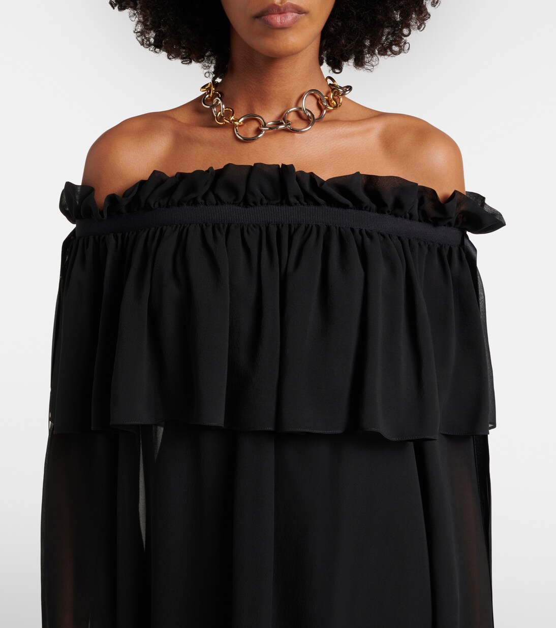Off-Shoulder-Maxikleid aus Seide | Nina Ricci