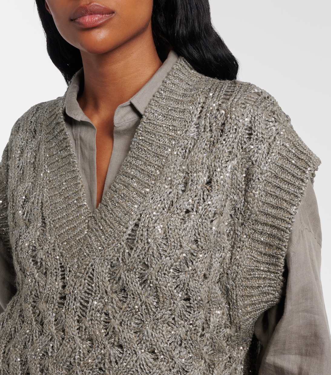 Sequined sweater vest | Brunello Cucinelli