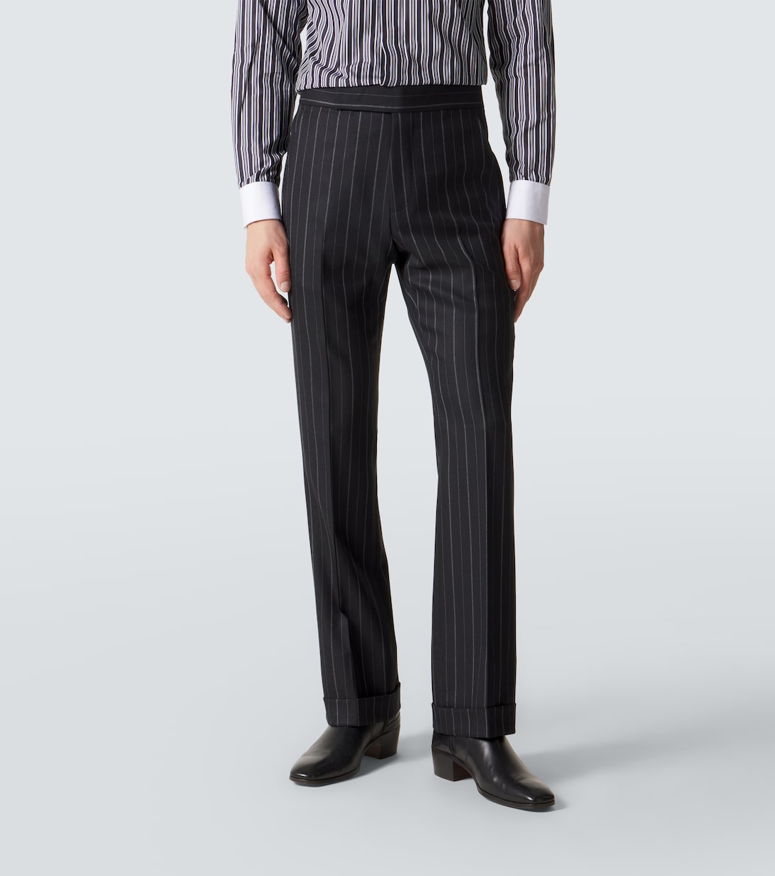 Striped wool straight pants | Tom Ford
