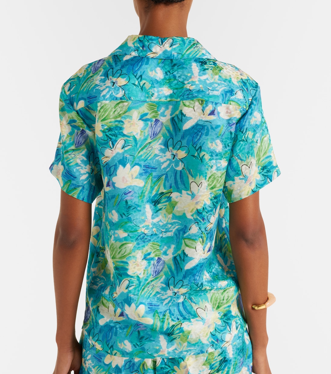 Floral cotton-blend bowling shirt | Chloé