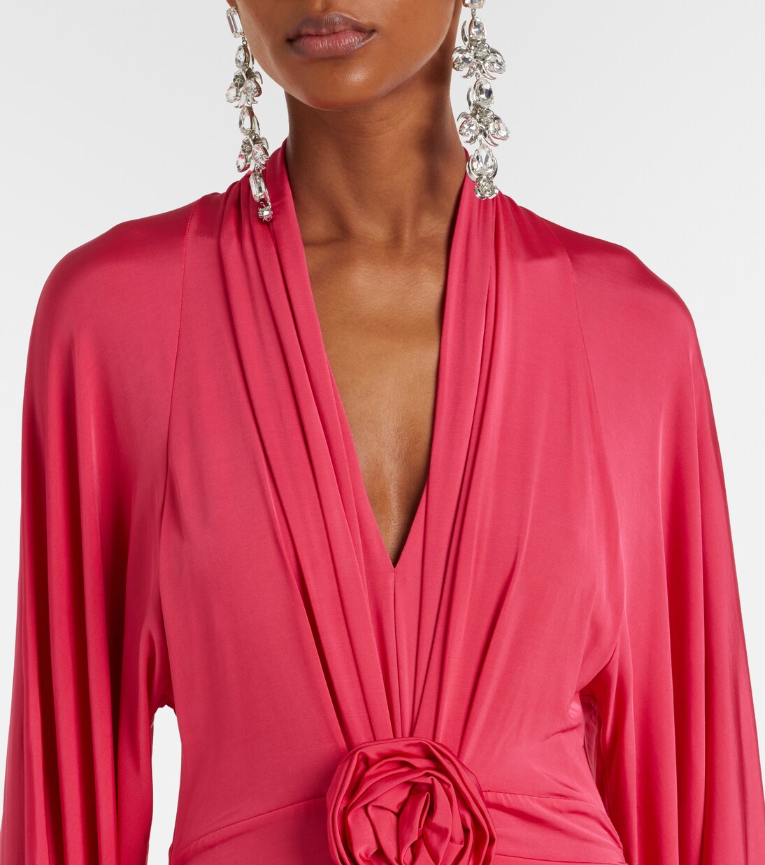 Floral-appliqué ruched gown | Blumarine