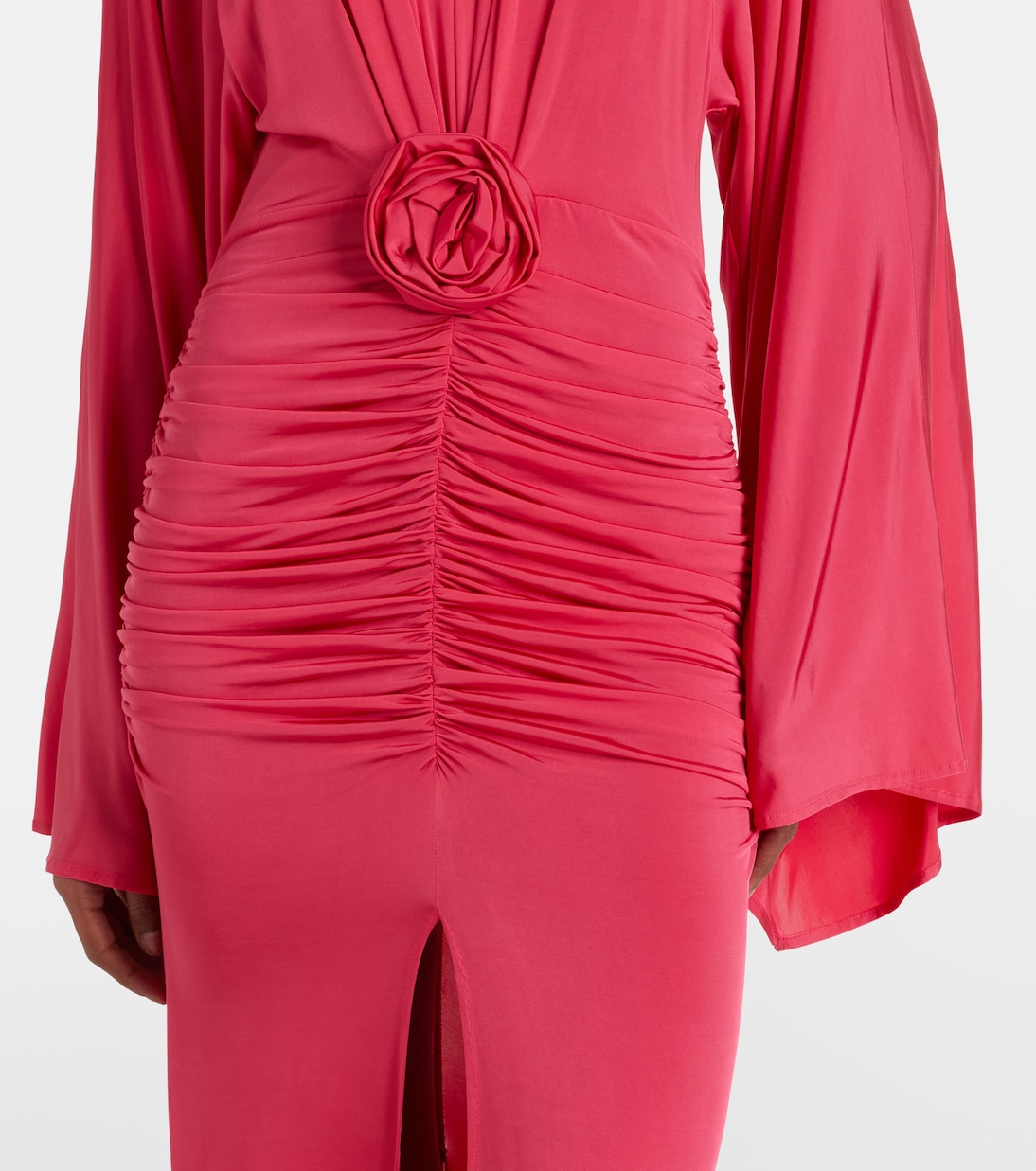 Floral-appliqué ruched gown | Blumarine