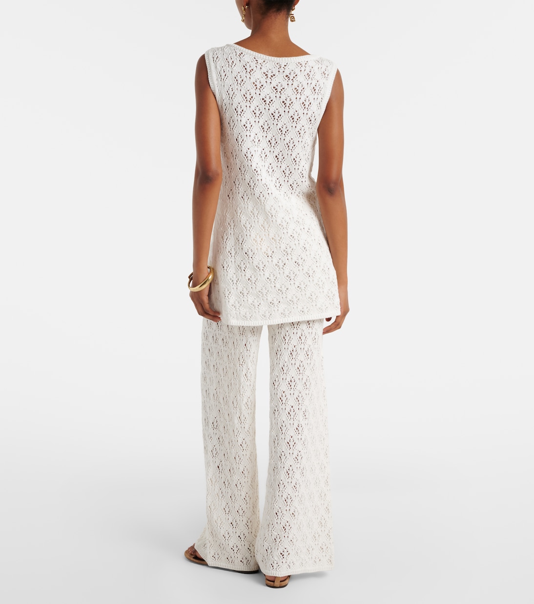 Fio pointelle cotton wide-leg pants | Faithfull