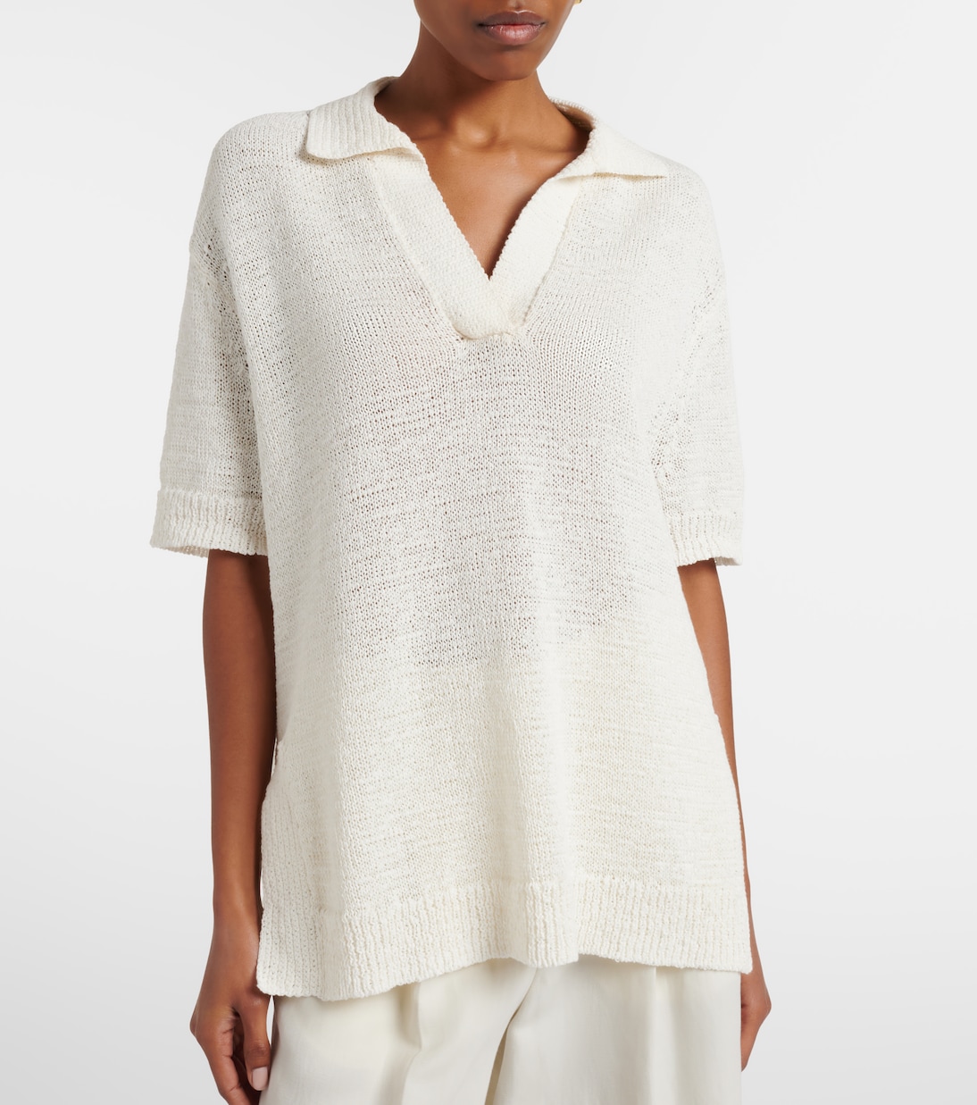 Rian大廓形棉质混纺Polo衫 | Joseph