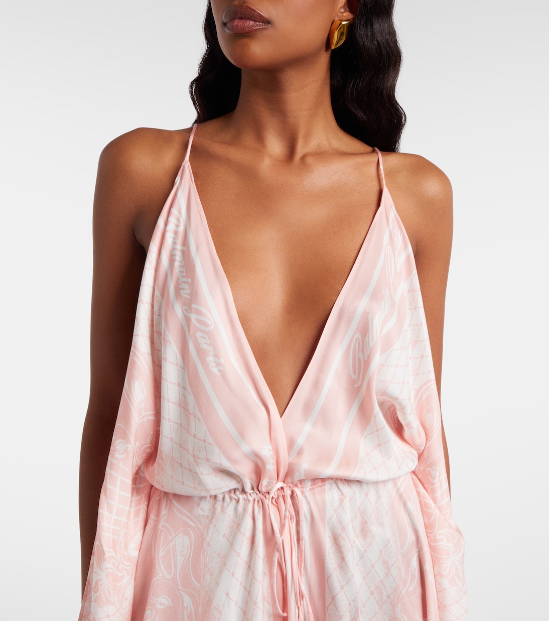 Printed asymmetric maxi dress | Balmain