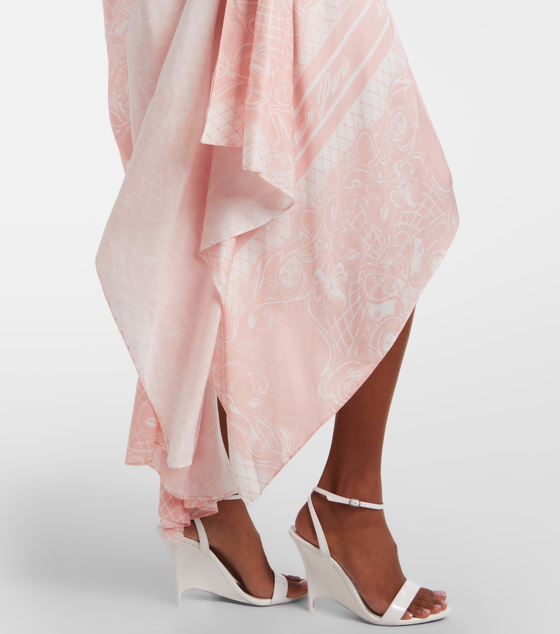 Printed asymmetric maxi dress | Balmain