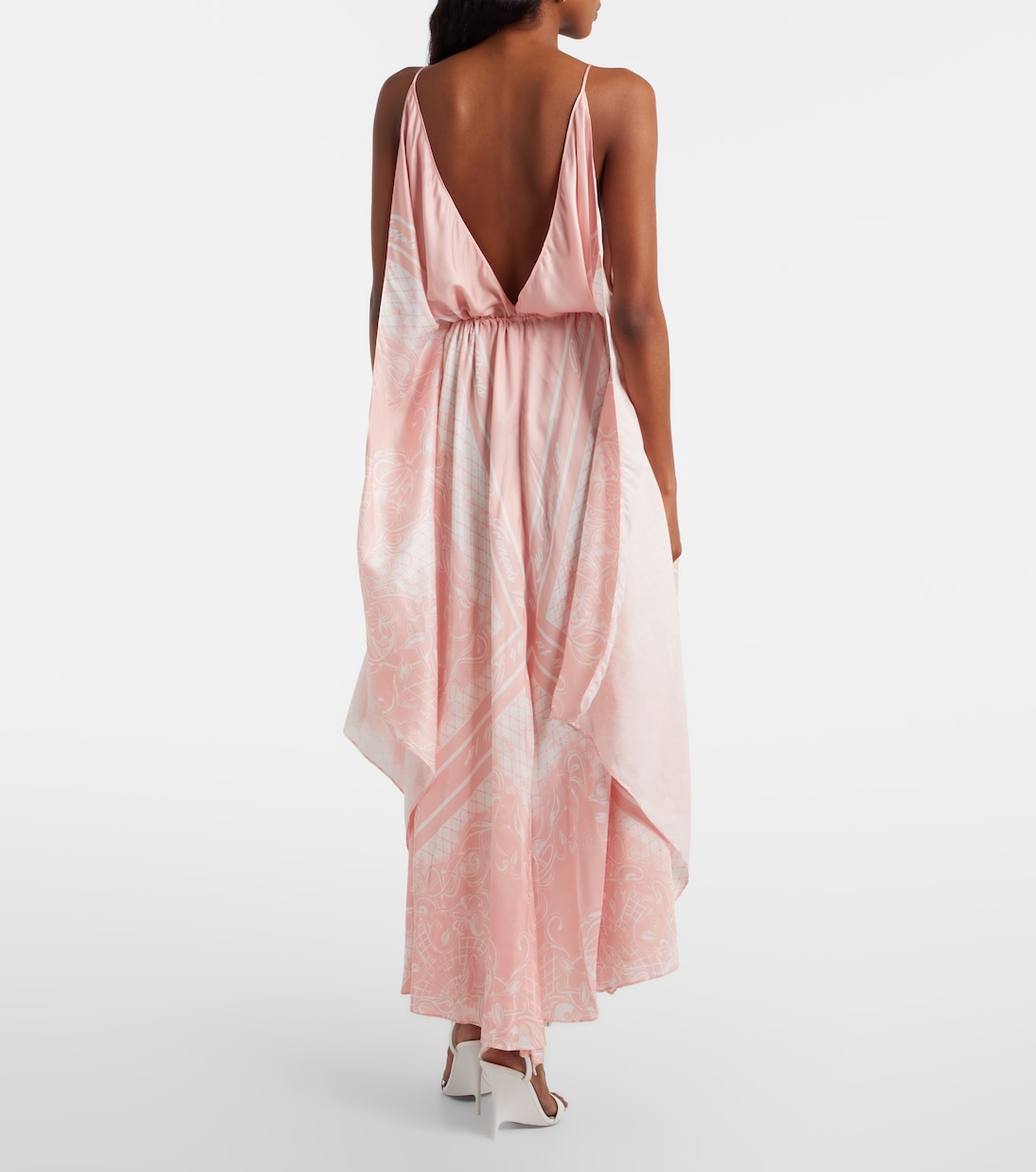 Printed asymmetric maxi dress | Balmain