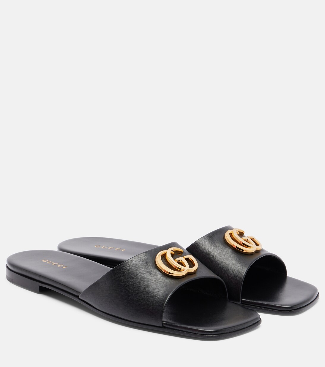 Double G leather slides | Gucci