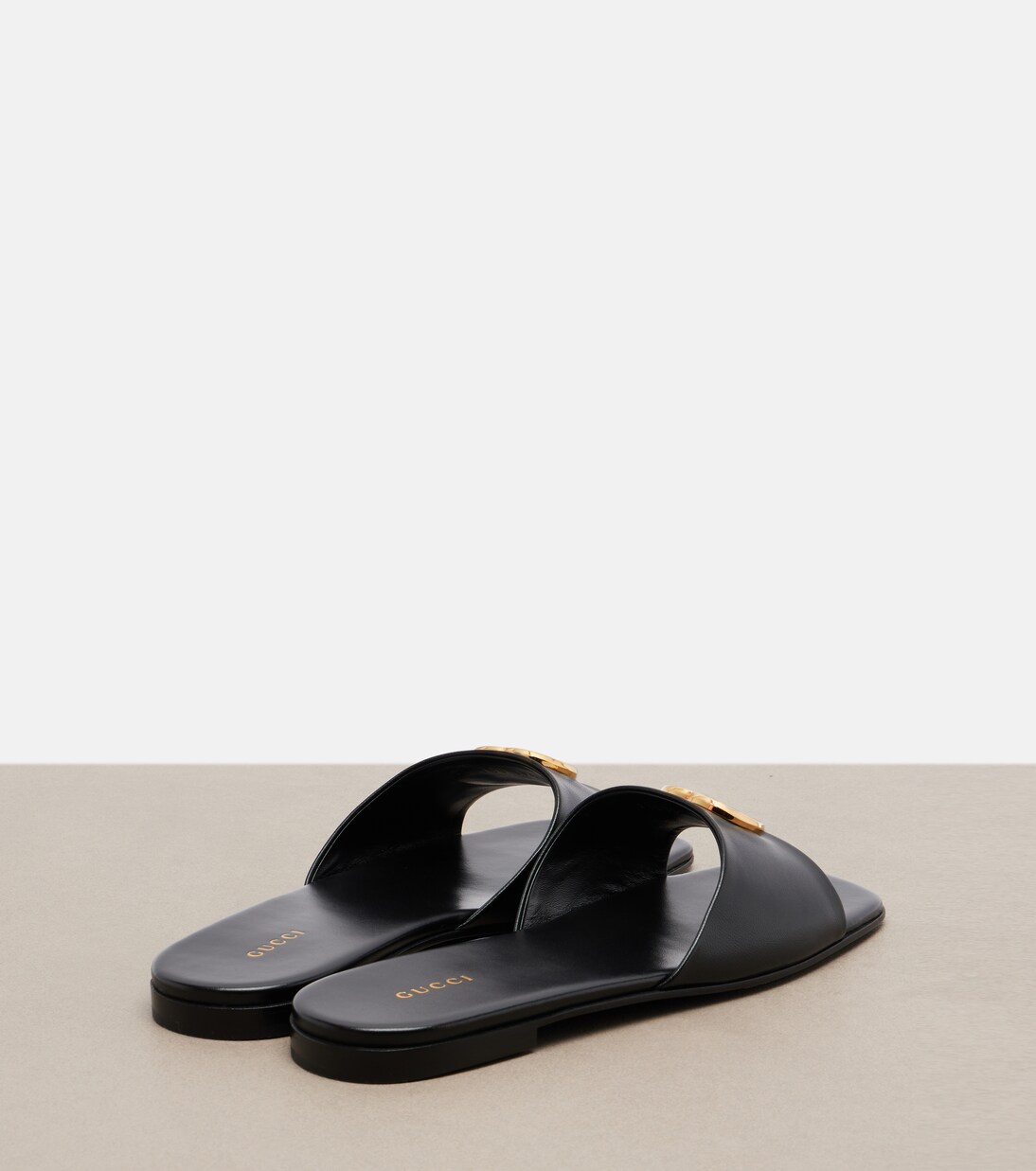 Double G leather slides | Gucci