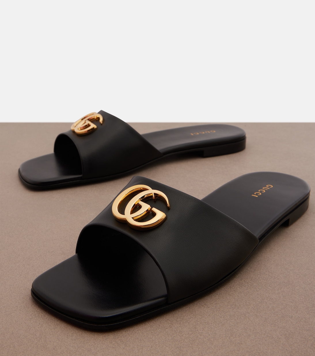 Double G leather slides | Gucci