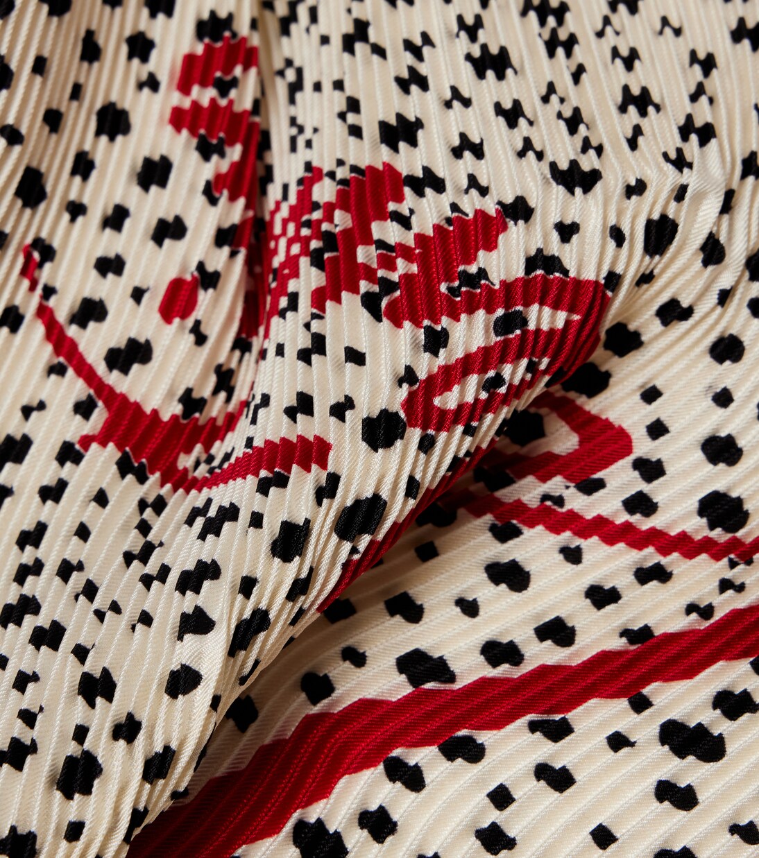 Pleated polka-dot silk twill scarf | Valentino