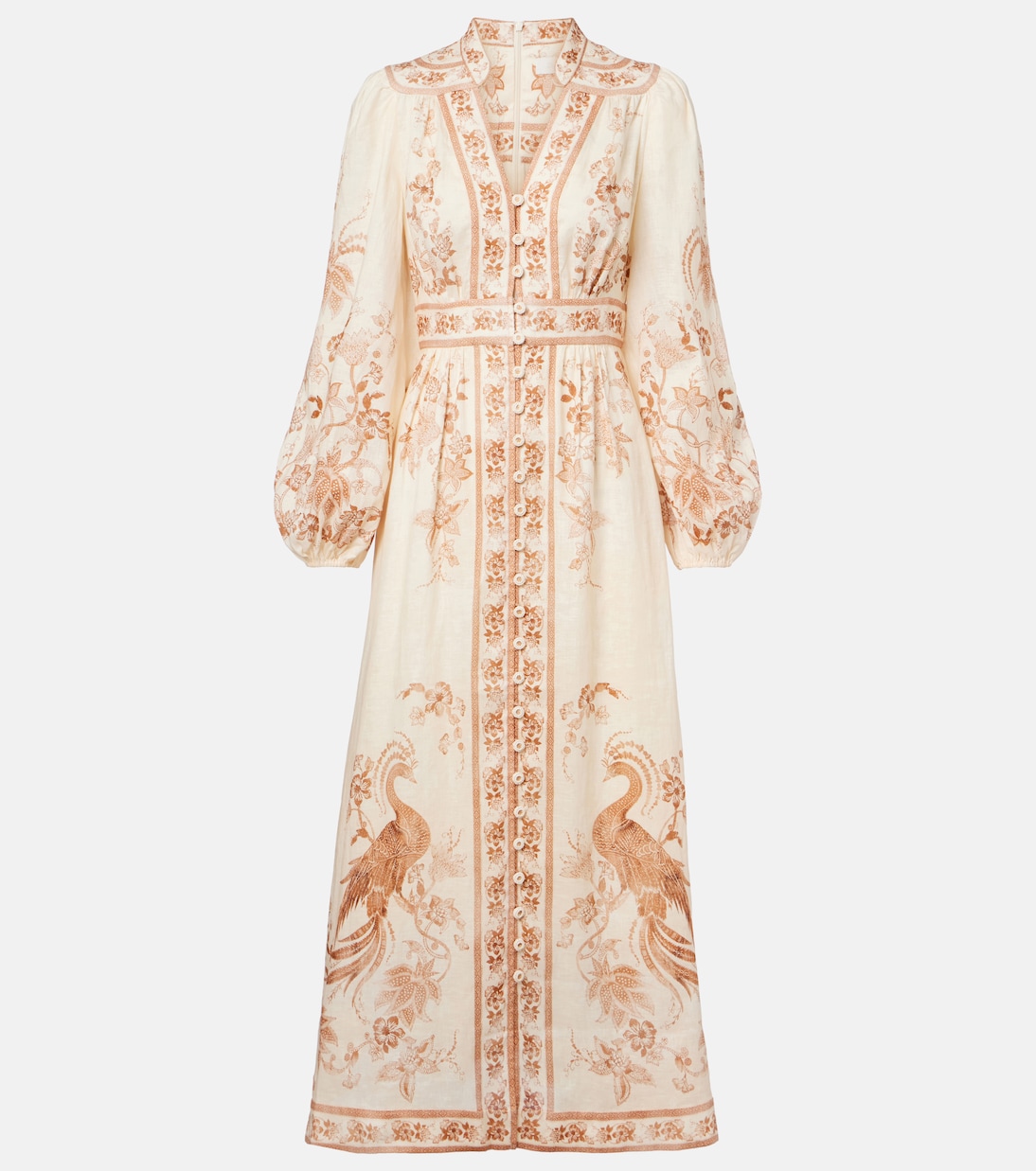 Indra floral linen midi dress | Zimmermann