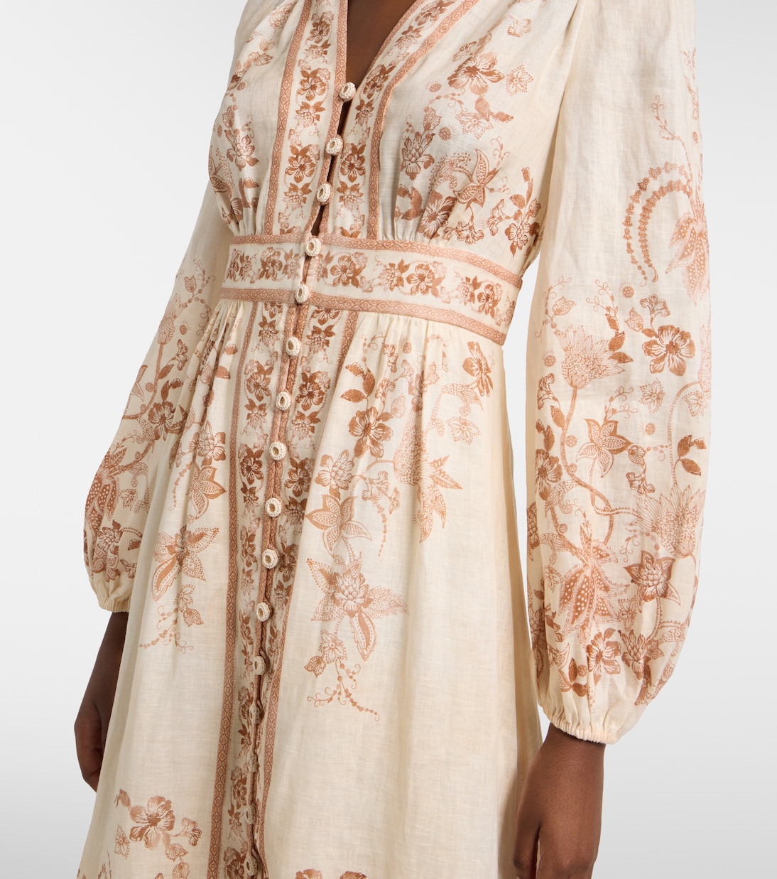 Indra floral linen midi dress | Zimmermann