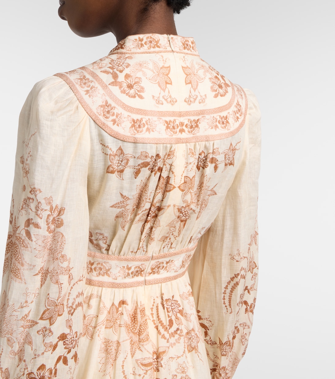 Indra floral linen midi dress | Zimmermann