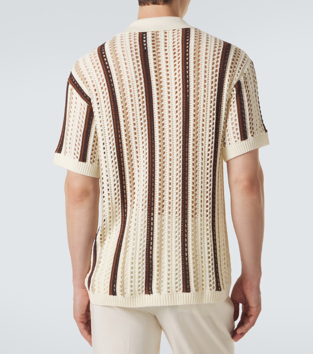 Pinto crochet striped cotton shirt | Frescobol Carioca