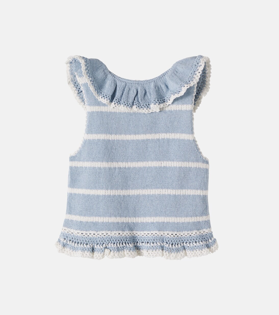 Striped knitted cotton-blend top | Zimmermann Kids