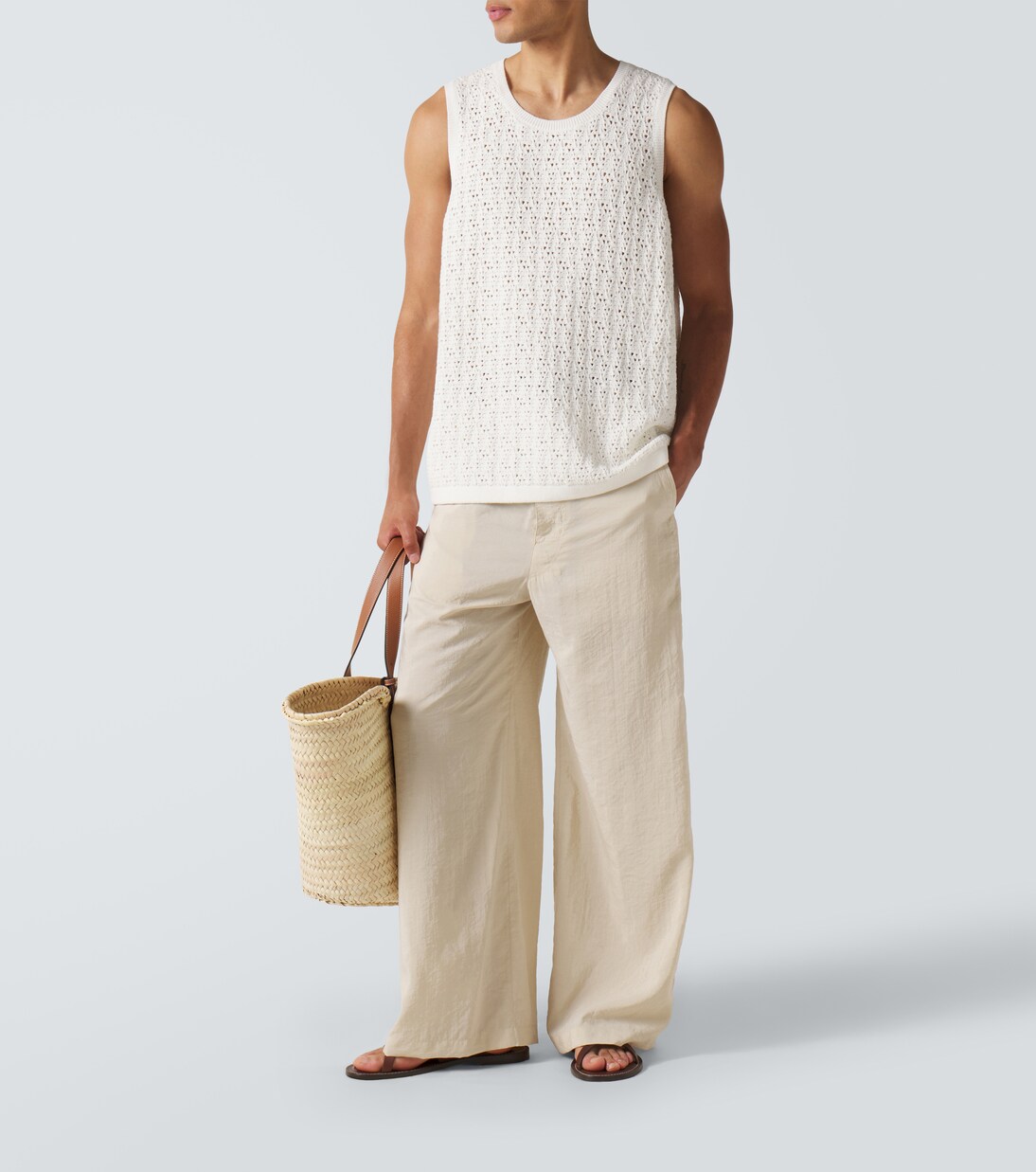 Crochet cotton-blend tank top | Frame