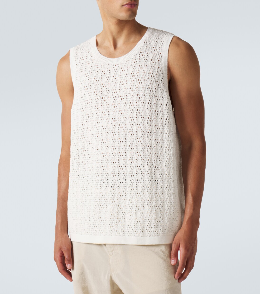 Crochet cotton-blend tank top | Frame