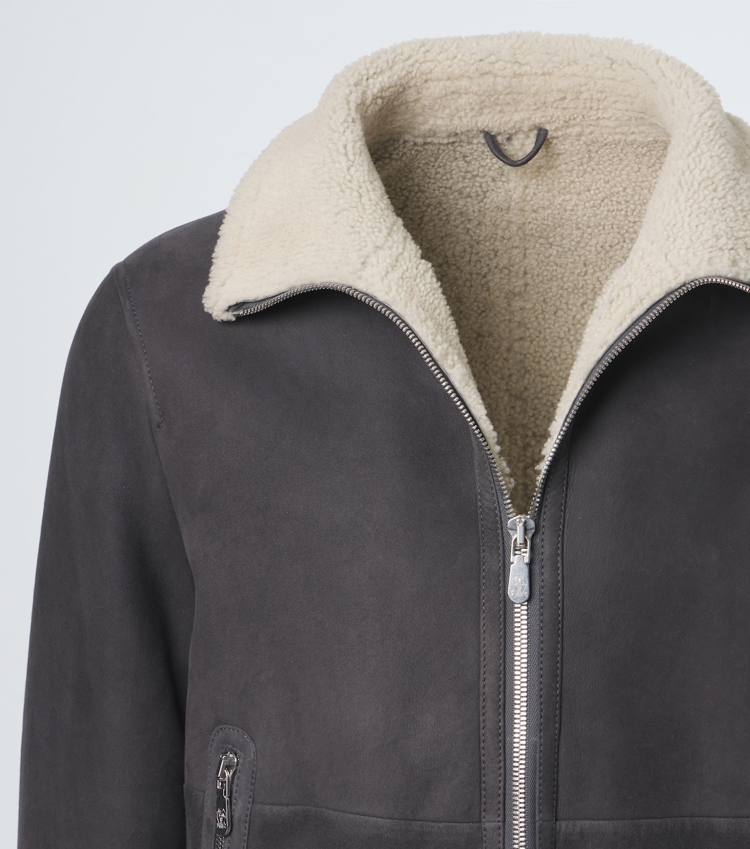 Cashmere-trimmed shearling blouson jacket | Brunello Cucinelli
