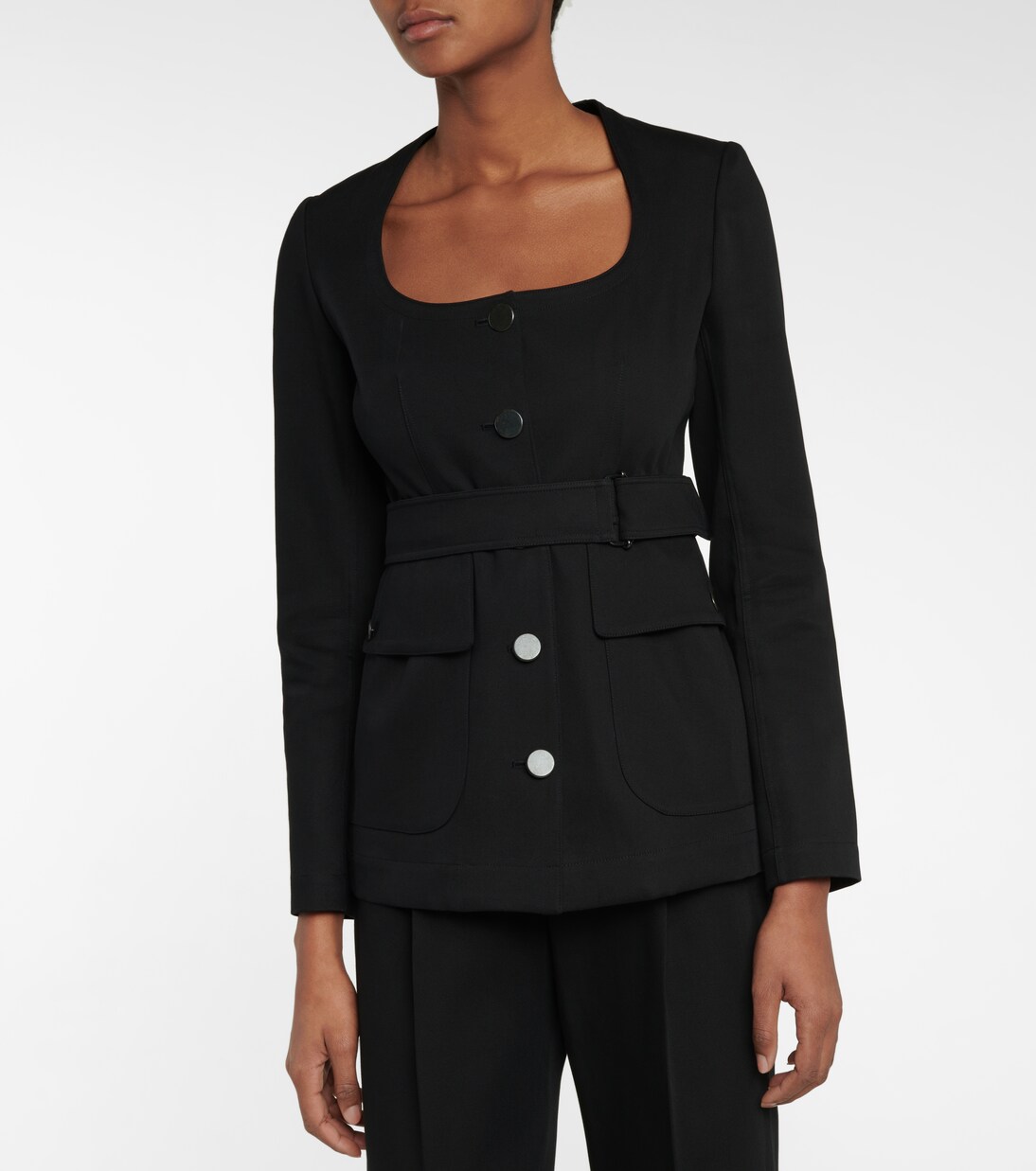 配腰带棉质华达呢夹克 | Alaïa