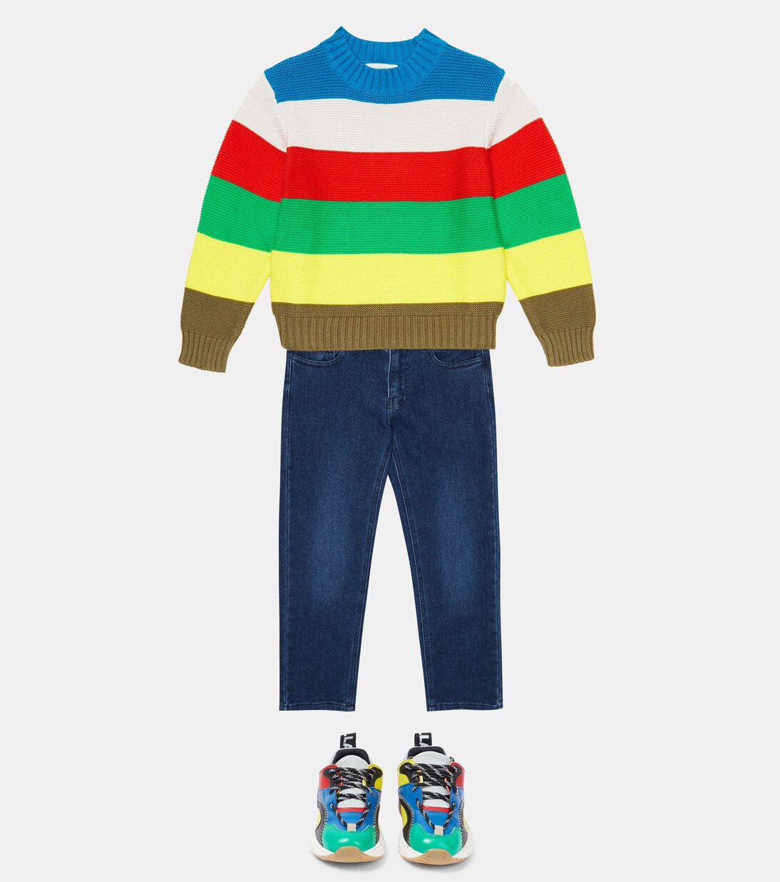 Striped cotton and wool sweater | Stella McCartney Kids