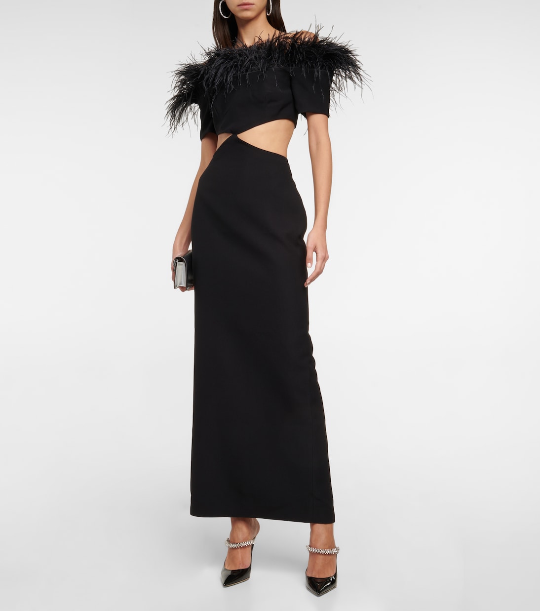 Verzierte Robe aus Crêpe | Rasario