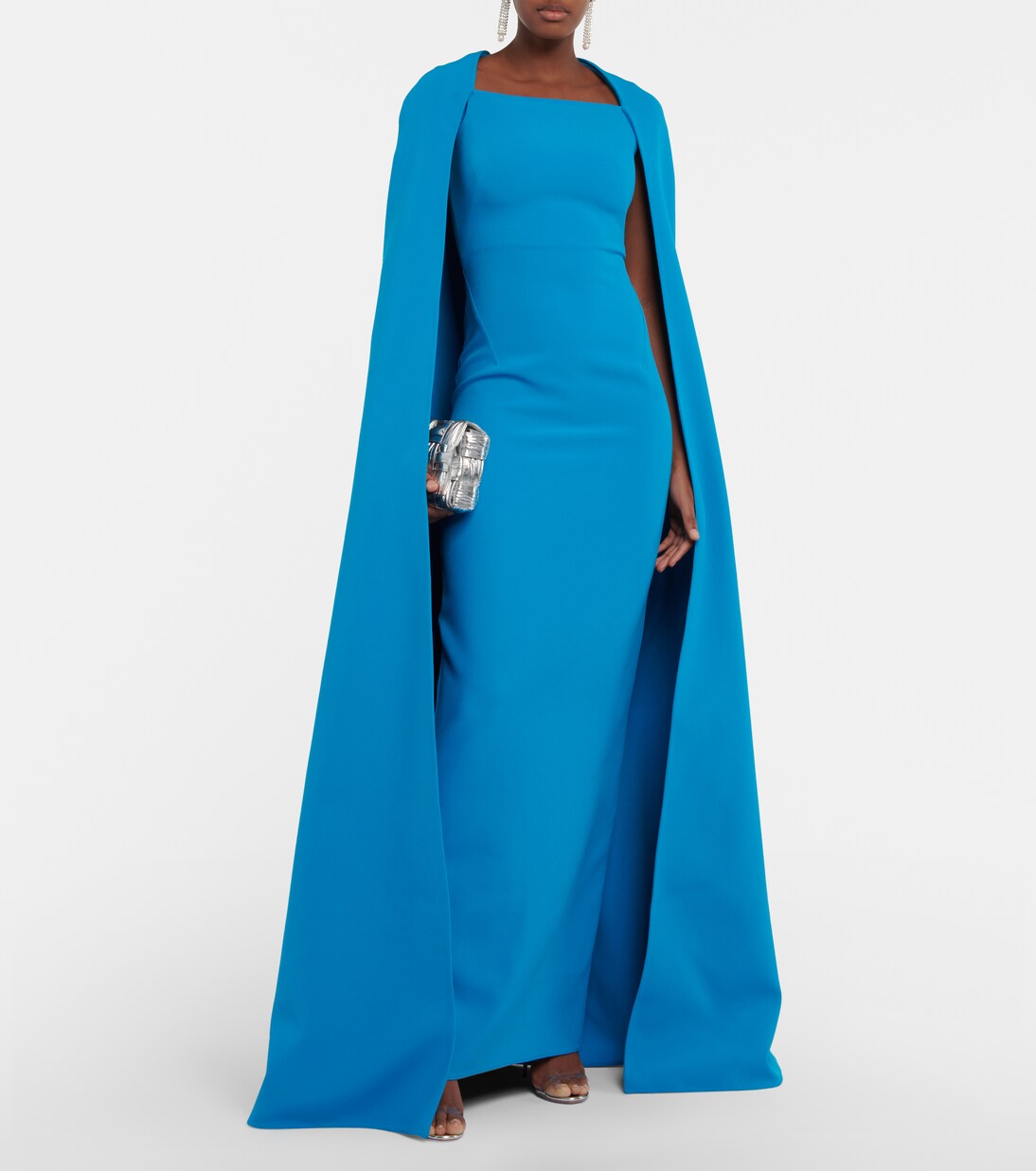 Cape crêpe maxi dress | Safiyaa