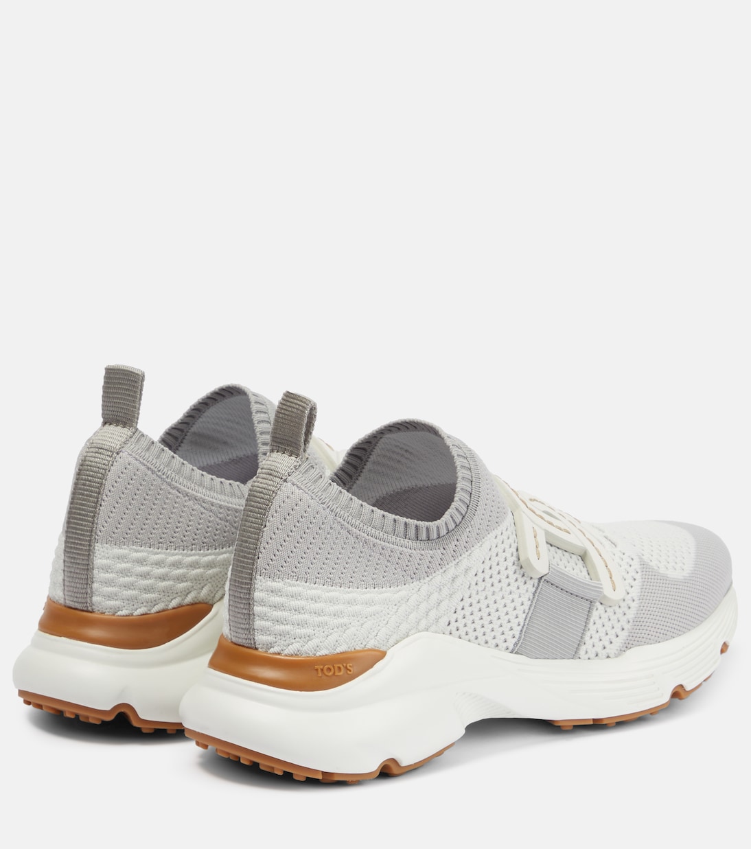 Leather-trimmed knit sneakers | Tod's