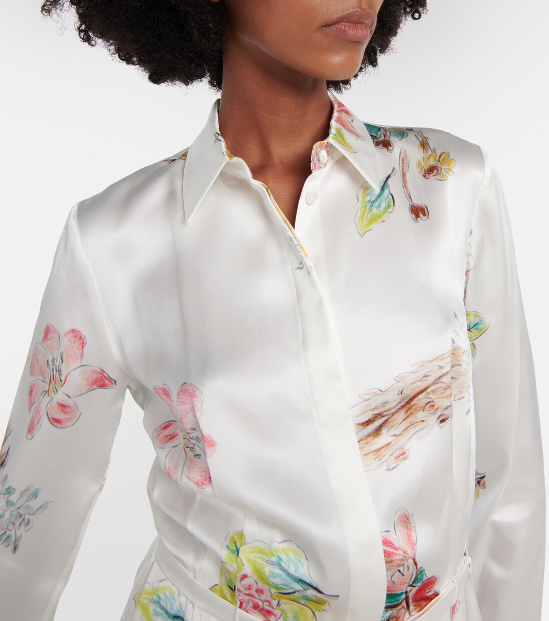 Robe midi Jane en soie à fleurs | Gabriela Hearst