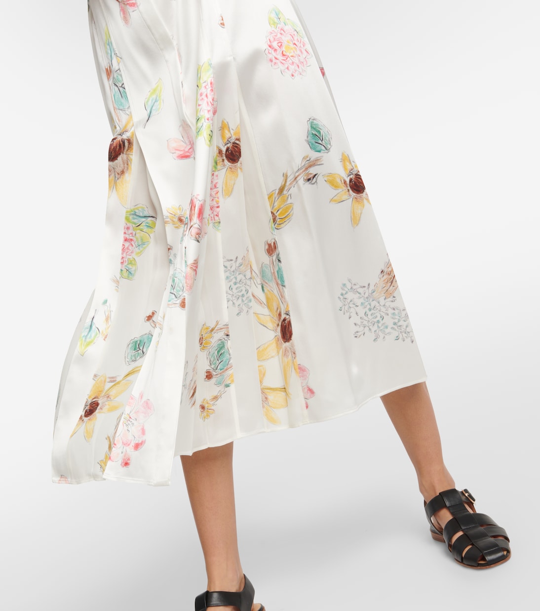 Robe midi Jane en soie à fleurs | Gabriela Hearst