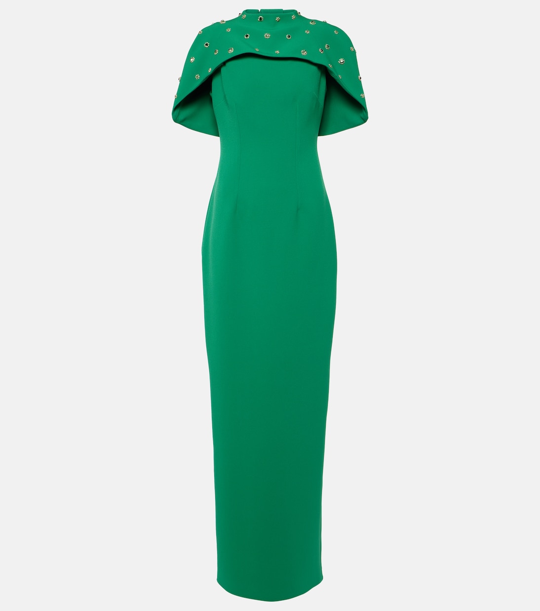 Robe longue Kalika en crêpe à ornements | Safiyaa