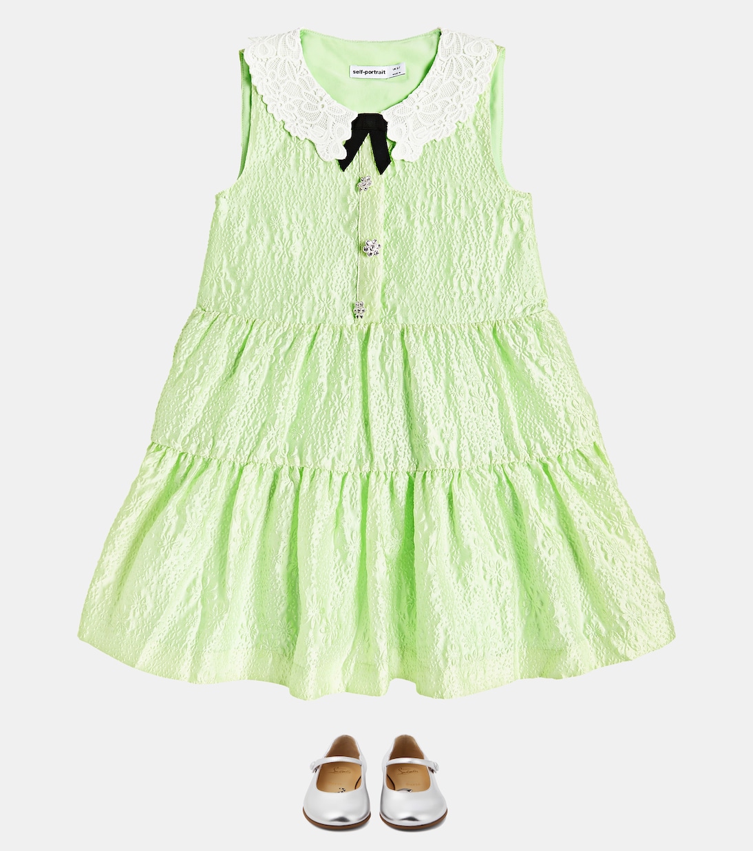Lace-trimmed floral dress | Self-Portrait Kids