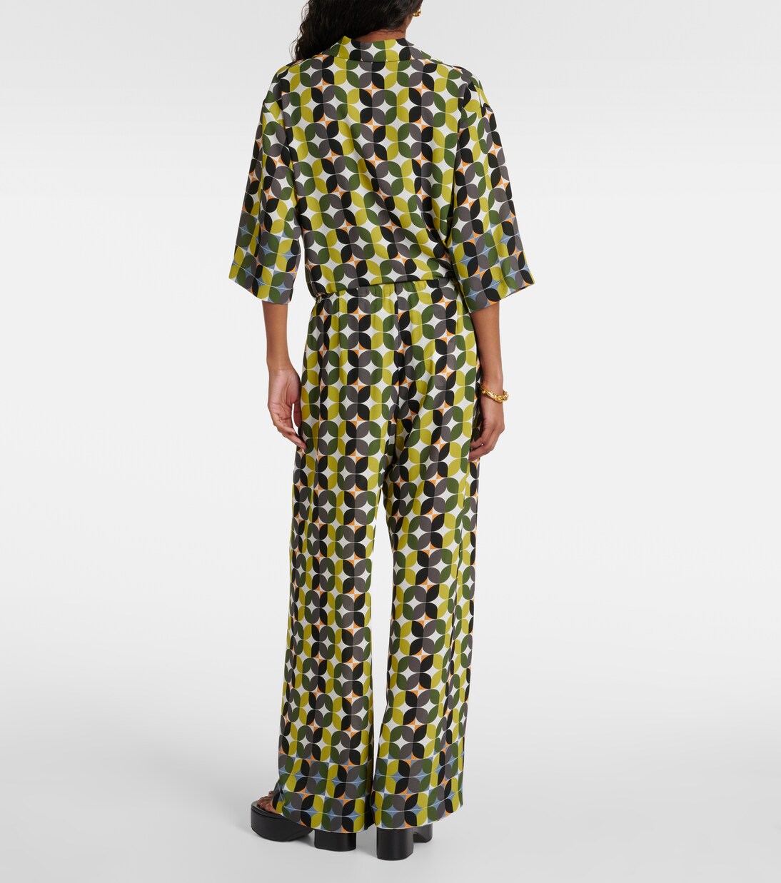 Pantalon ample à taille haute en crêpe | Dries Van Noten