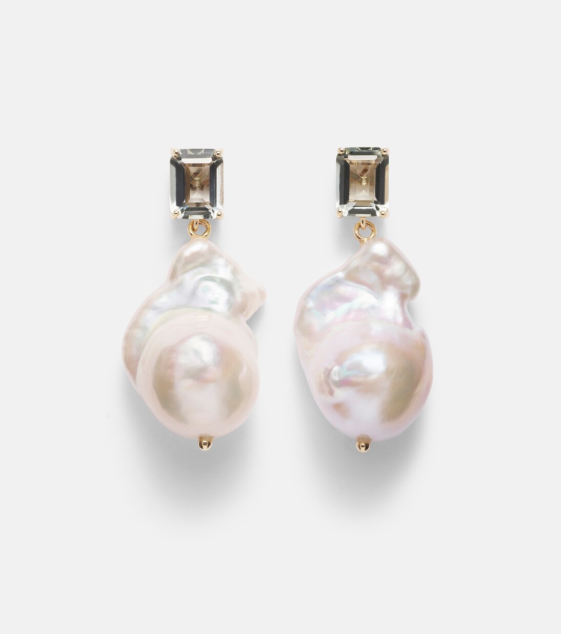 Boucles d'oreilles en or 14 ct, améthystes et perles baroques | Mateo