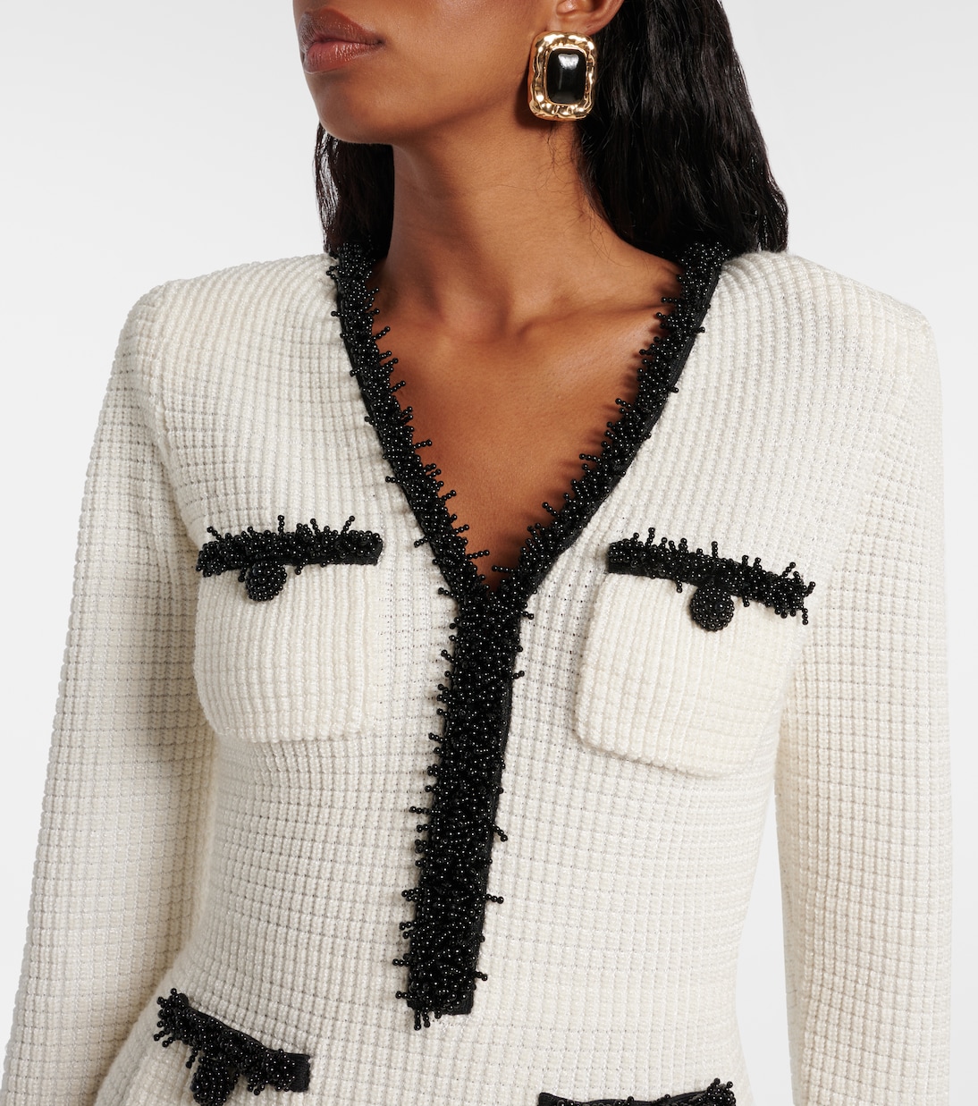 Verziertes Minikleid aus Strick | Self-Portrait