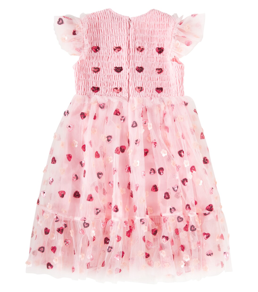 Sequined shirred mesh dress | Self-Portrait Kids