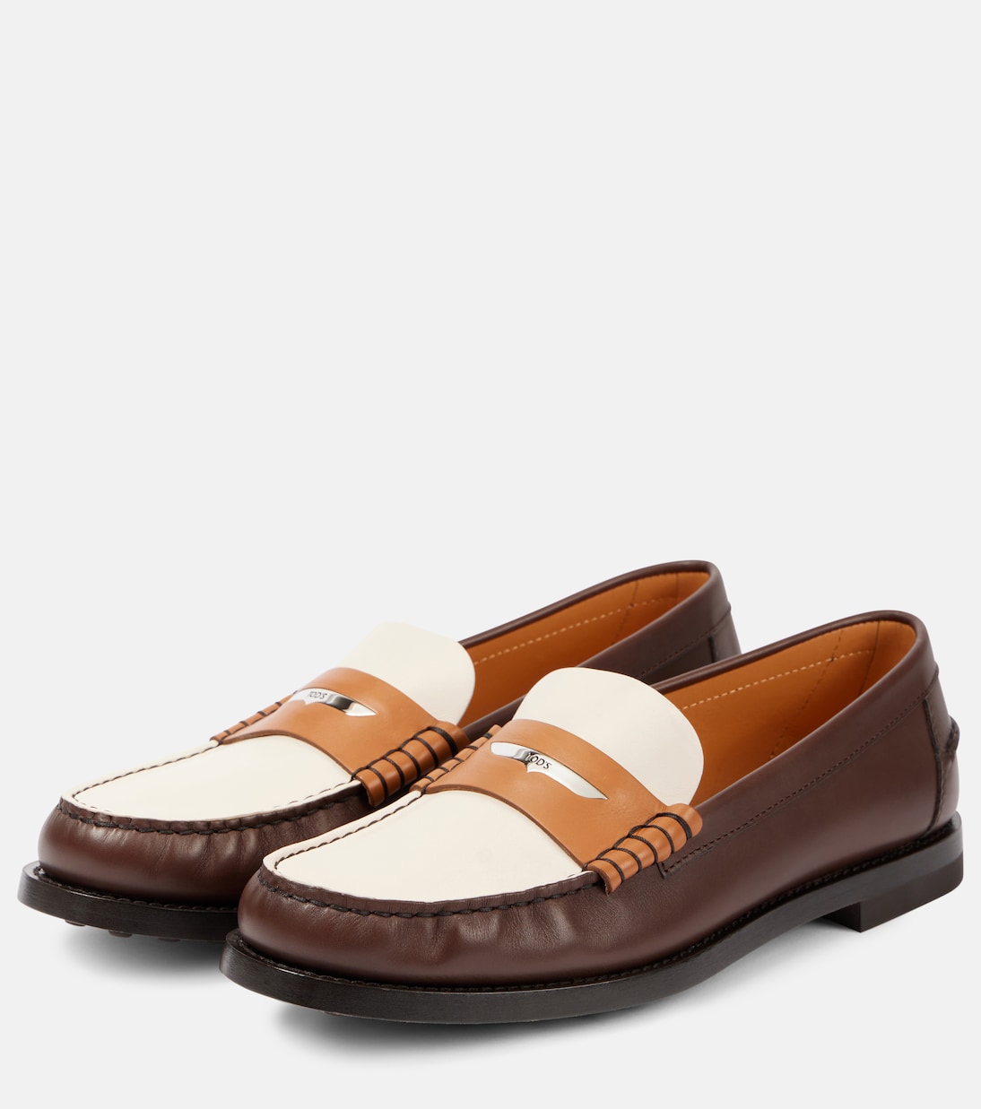 Colorblocked leather penny loafers | Tod's
