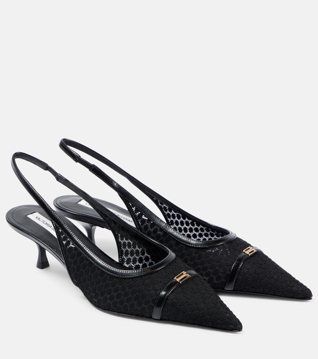 Slingback-Pumps aus Mesh mit Leder | Victoria Beckham
