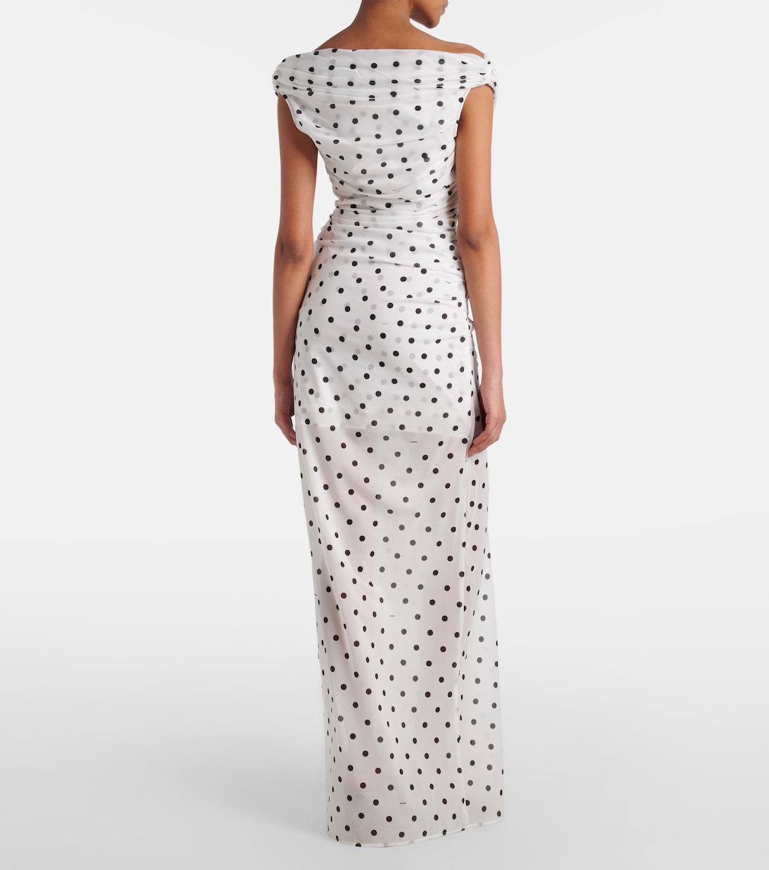 Vestido largo Rita drapeado con lunares | Jacquemus