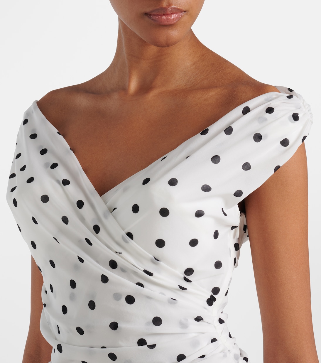 Vestido largo Rita drapeado con lunares | Jacquemus