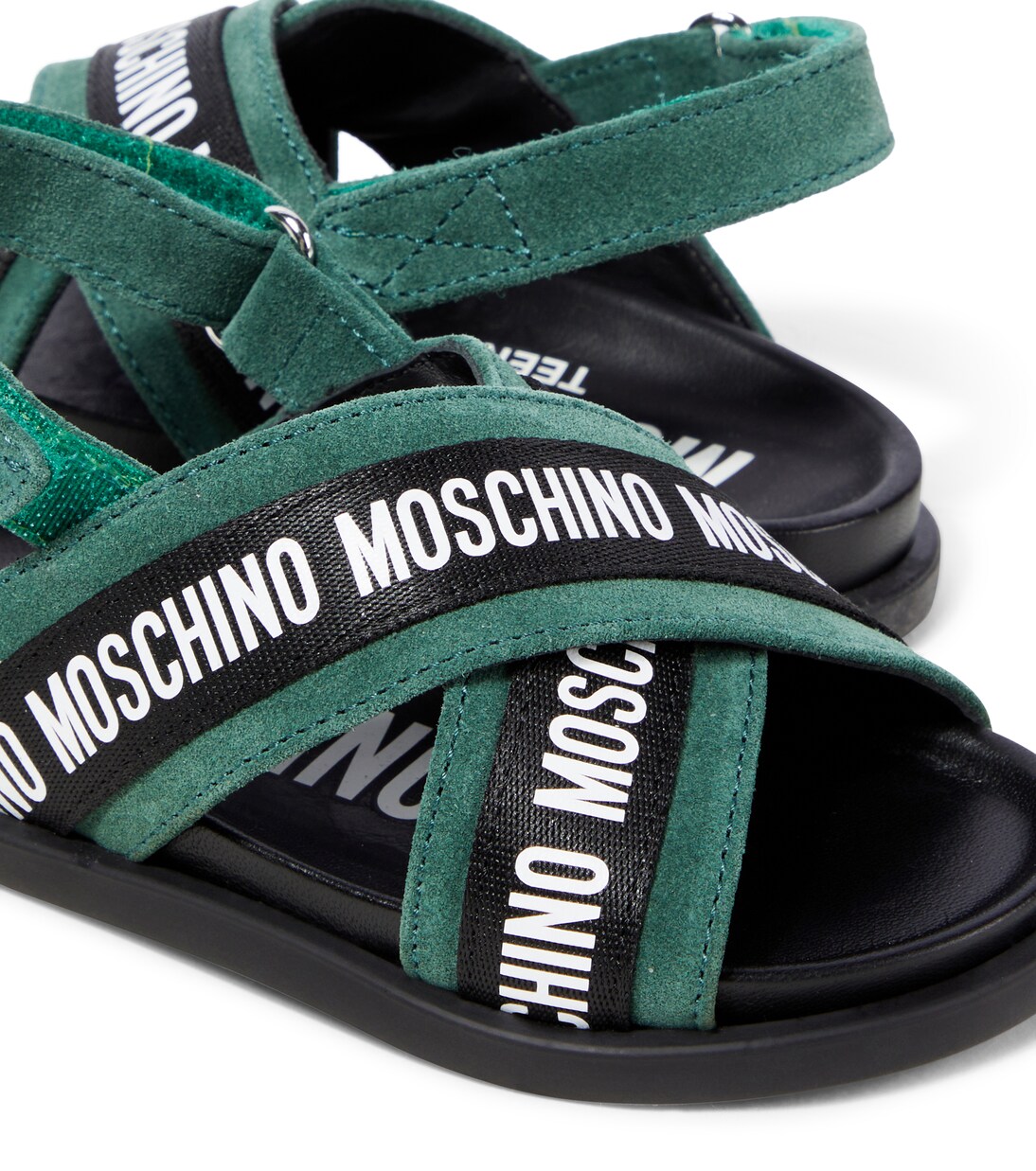Logo leather sandals | Moschino Kids