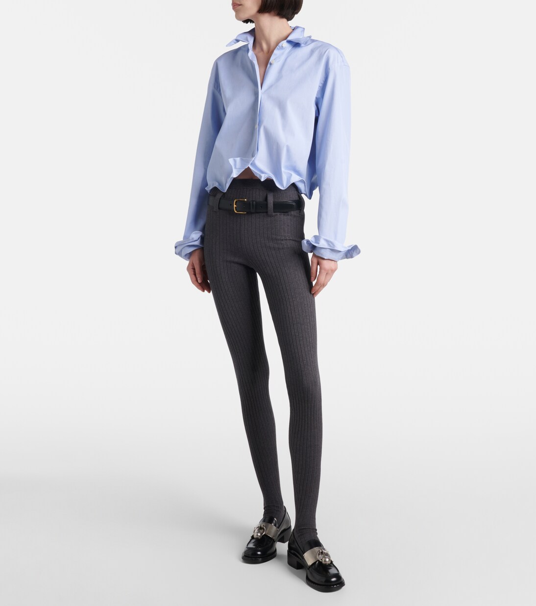 Ribbed-knit cotton-blend tights | Prada