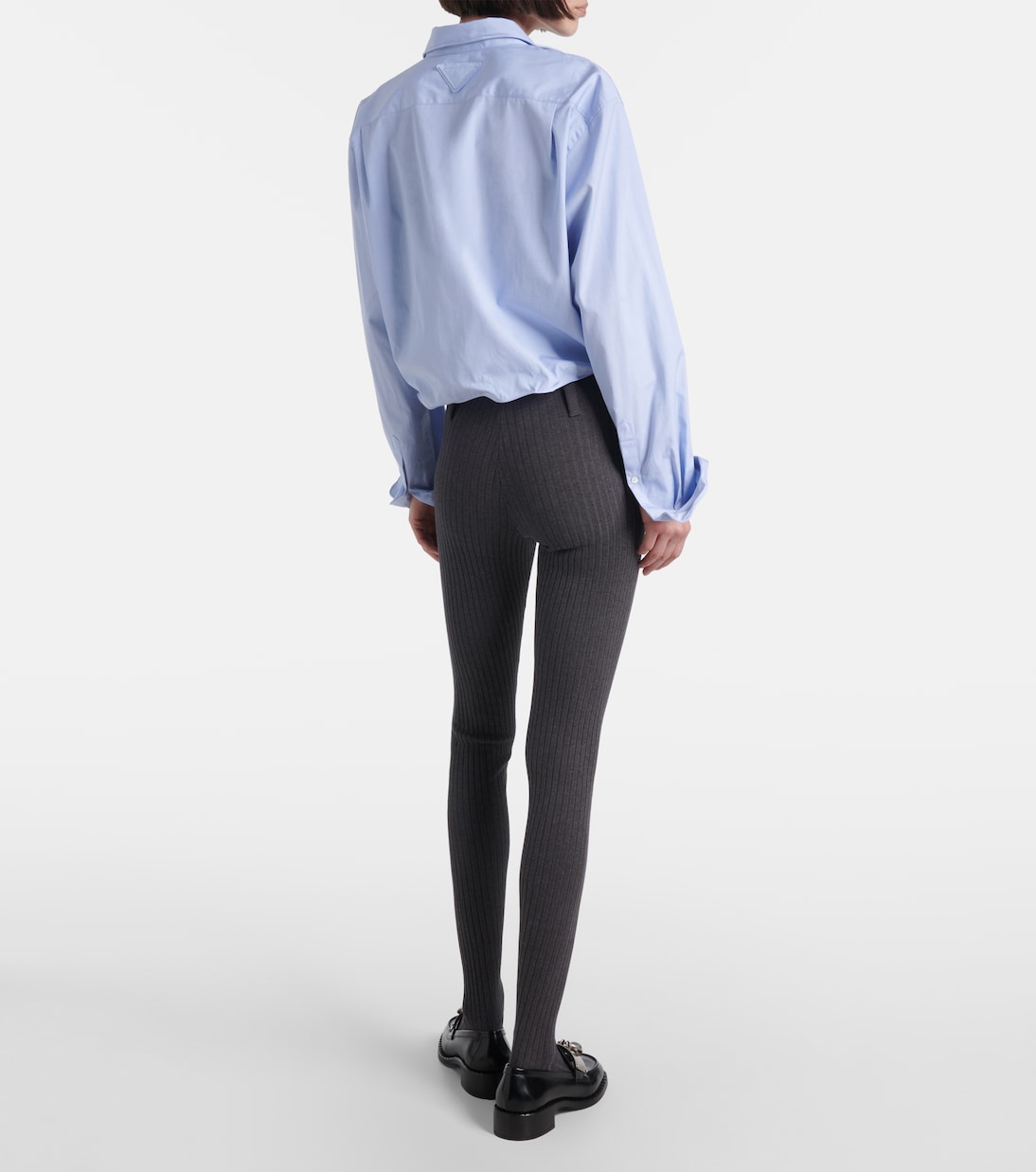 Ribbed-knit cotton-blend tights | Prada