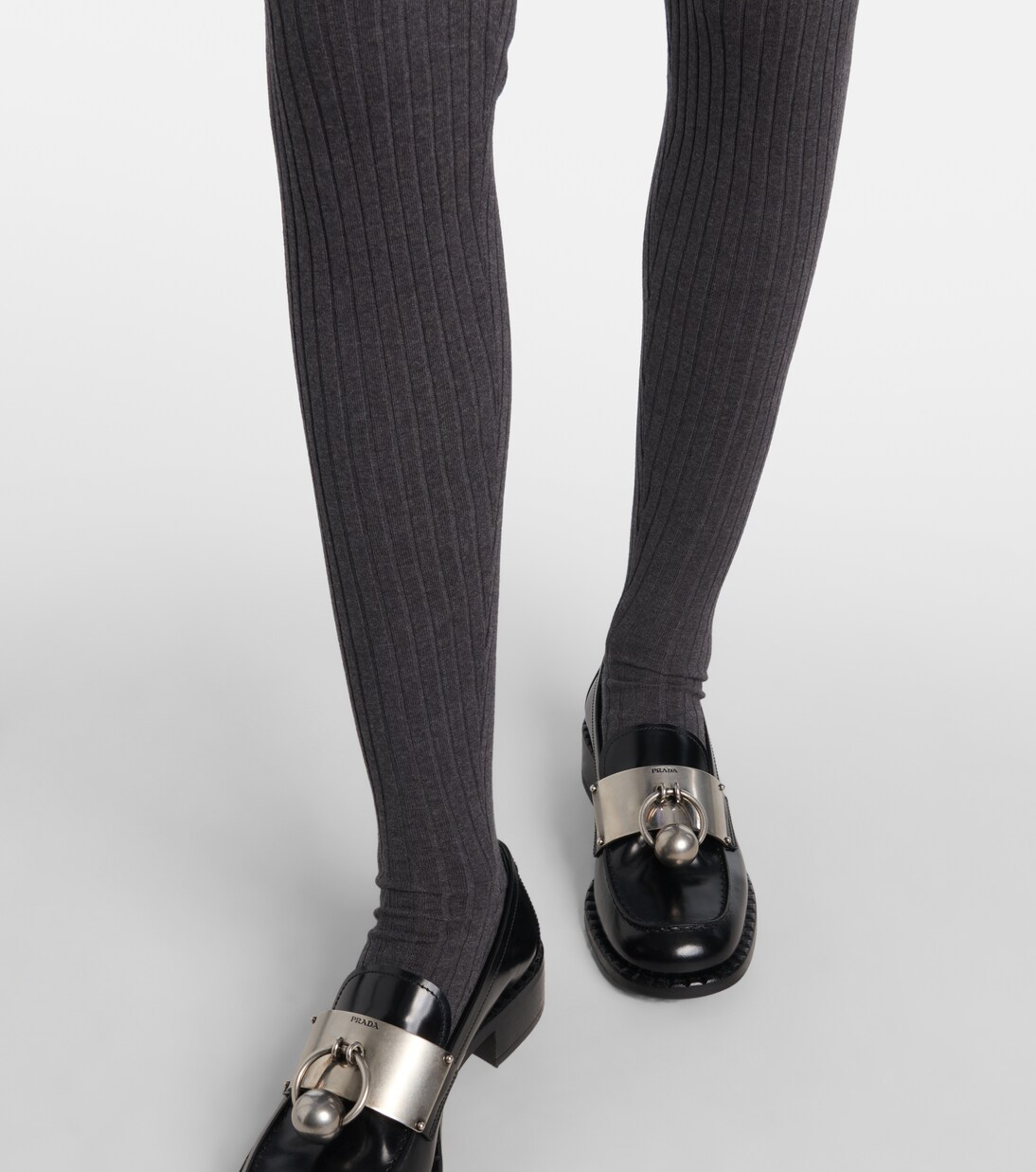 Ribbed-knit cotton-blend tights | Prada
